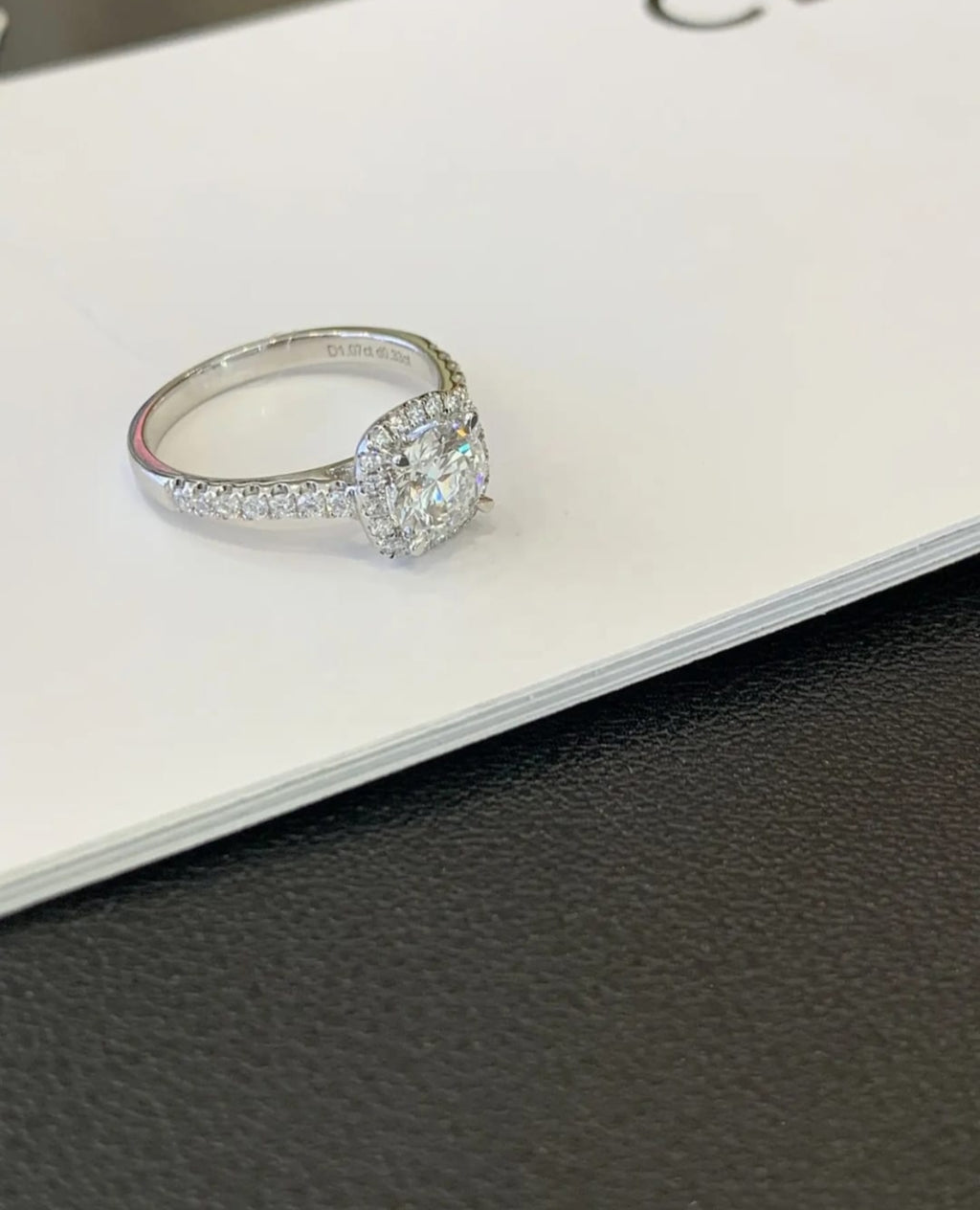 Luxury Solitaire Ring with Halo Setting