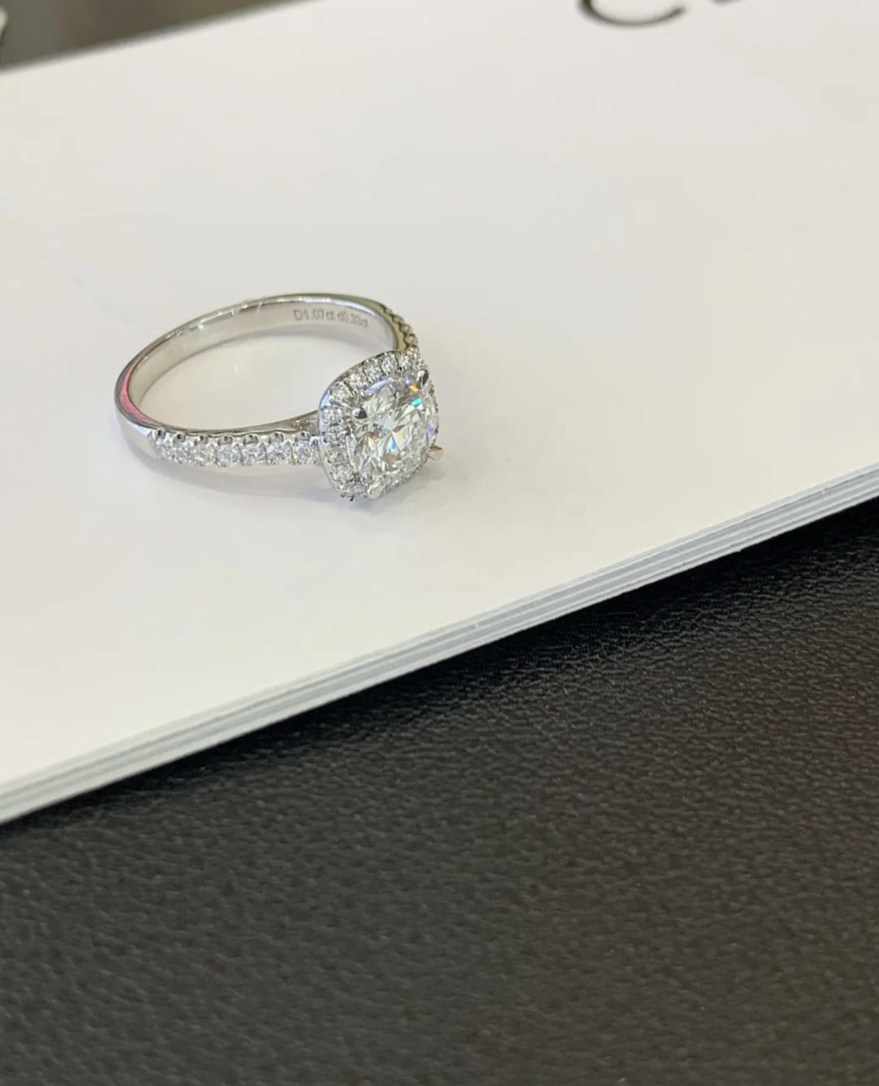 Luxury Solitaire Ring with Halo Setting