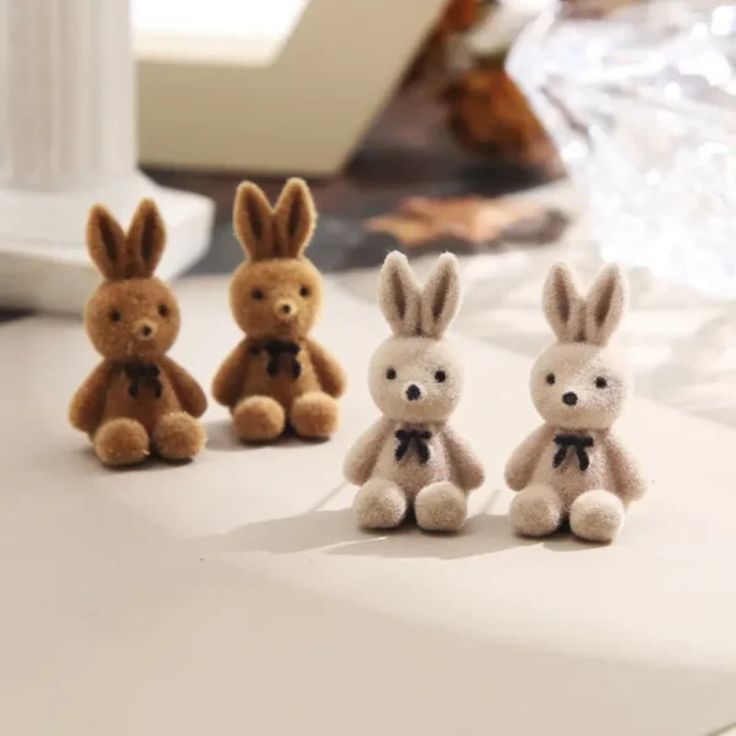 Fluffy Bunny Plush Earrings