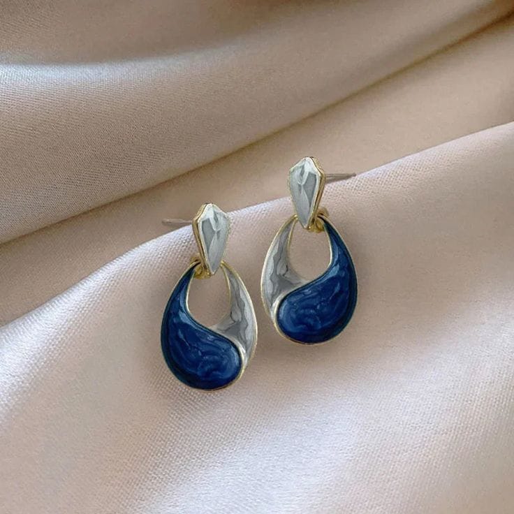 Elegant Marble Texture Drop Earrings
